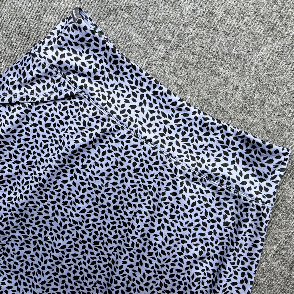 Eddie Bauer Skort Medium Blue‎ Black Leaf Print Athletic Hiking Skirt M Active